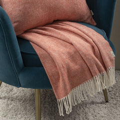 Coperta Ginepro in stile Cottage toscano con passamaneria (130x180 cm)