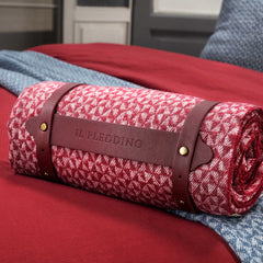 Coperta in cotone italiano con motivo geometrico di Garfagnana e lacci vegani (taglia Twin)