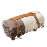 Maremma Super Soft Italian Cotton Throw with Vegan Bridle (Twin Size)