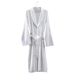 Accappatoio in stile kimono Dante con tessuto a nido d'ape (bianco)
