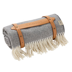 Coperta in cotone italiano con motivo a spina di pesce Forte Dei Marmi con passante vegano (taglia twin)