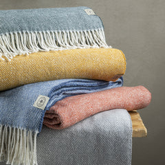 Coperta Ginepro in stile Cottage toscano con passamaneria (130x180 cm)