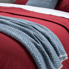 Coperta in cotone italiano con motivo geometrico di Garfagnana e lacci vegani (taglia Twin)