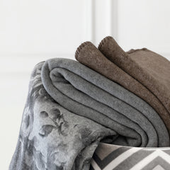 Manta Roma de bambú suave: Lujo italiano ecológico (Gris - 130 x 180 cm)